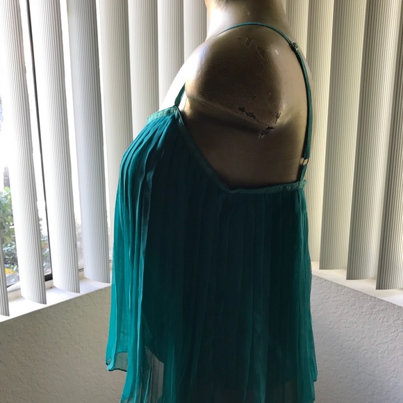 ROXY Mermaid Teal ACCORDIAN Babydoll TOP NWOT M - Picture 6 of 11